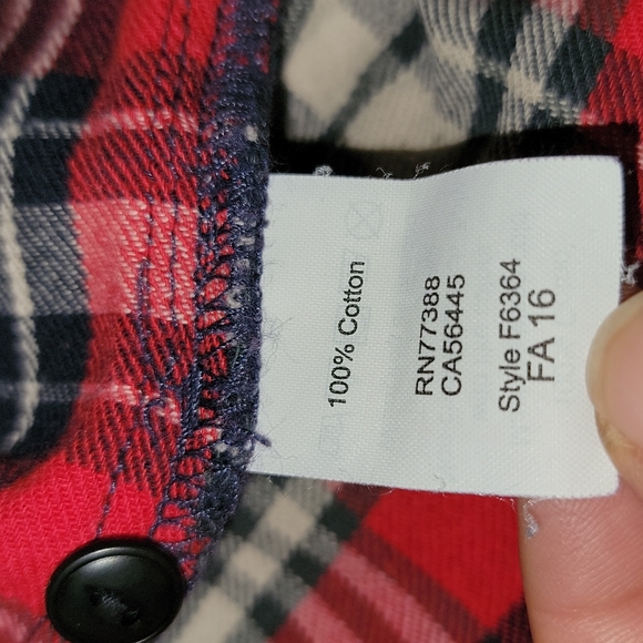 Classic Plaid Lumberjack Oversized Button down Top Size XS - Picture 5 of 6